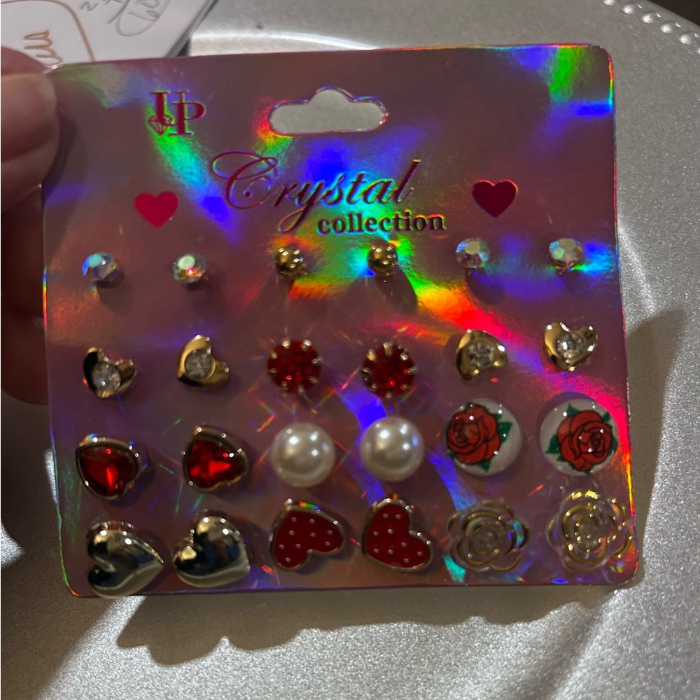 12 pairs of cute post earrings
